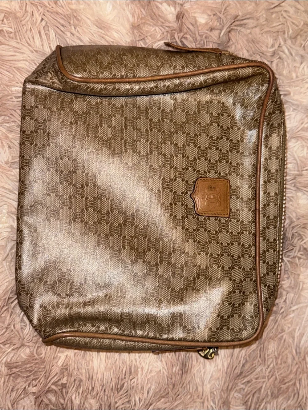 Vintage CELINE Macadam Monogram Vanity Cosmetic Case
